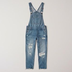 Ripped boyfriend overalls, Abercrombie and Fitch